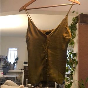 Topshop S sleeveless mustard blouse